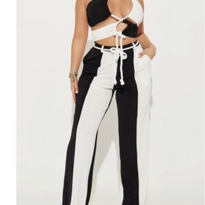 Black and White Women's Jumpsuit Set